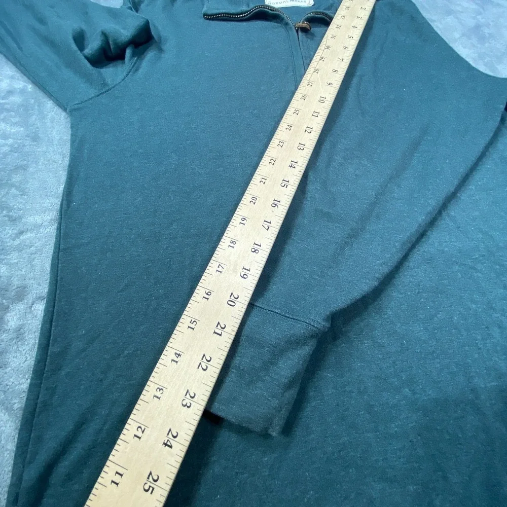 The Normal Brand 1/4 Zip Pullover‎ Mens Large Green Long Sleeve Sweater Stretch